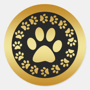 Gold Paw Stickers - Results Zazzle