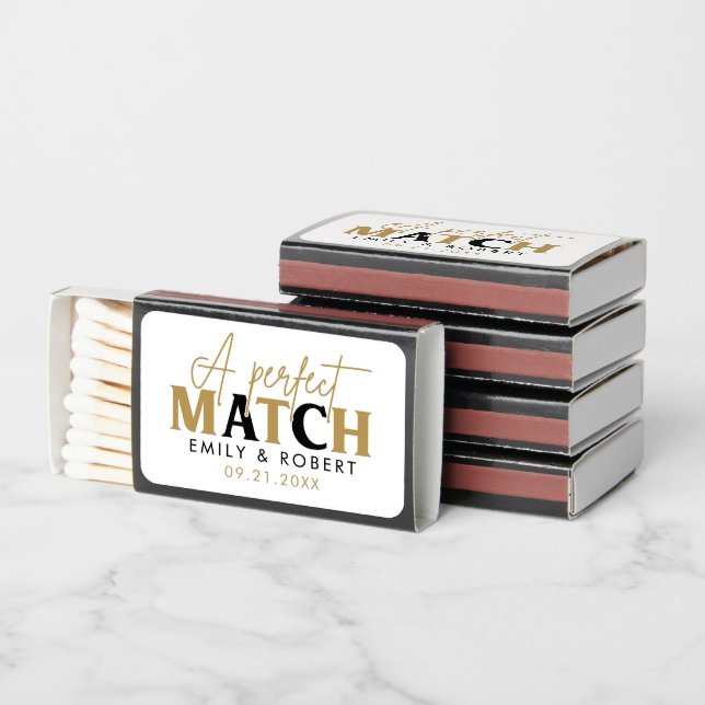 Gold and black-Perfect Match Wedding Gift (Stacked)