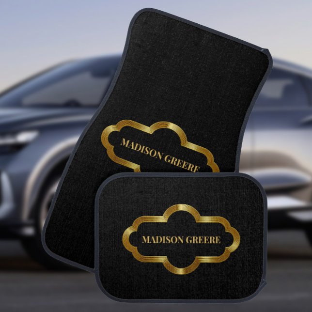 Gold and Black Personalized Car Floor Mat (Creator Uploaded)