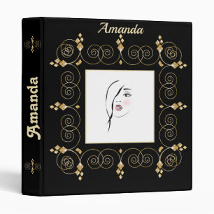 Gold and black, personalized, created for yo 3 ring binder
