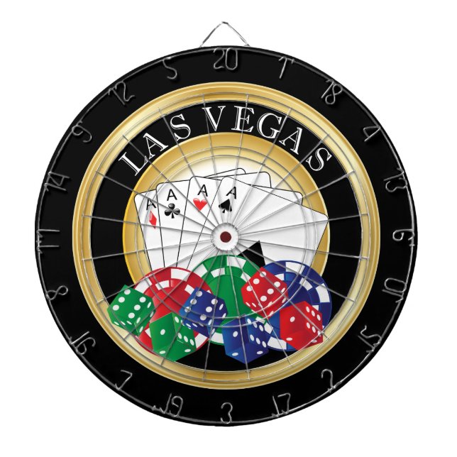 Gold and Black Poker Dart Board (Front)