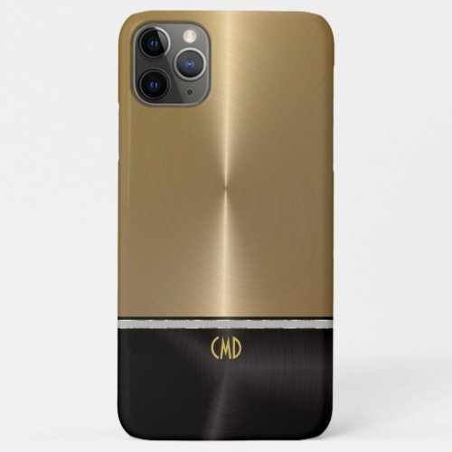 Gold and black polished metallic texture iPhone 11 pro max case