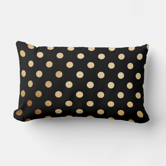 Gold and black Polka Dot Pillow (Front)