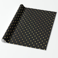 Gold and Black Polka Dots Wrapping Paper