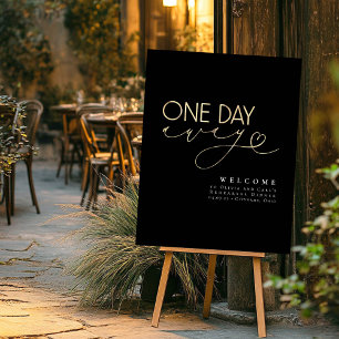 Gold and Black Rehearsal Dinner Welcome Sign