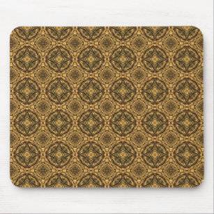 Gold and Black Repeating Pattern Mouse Pad