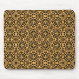 Gold and Black Repeating Pattern Mouse Pad