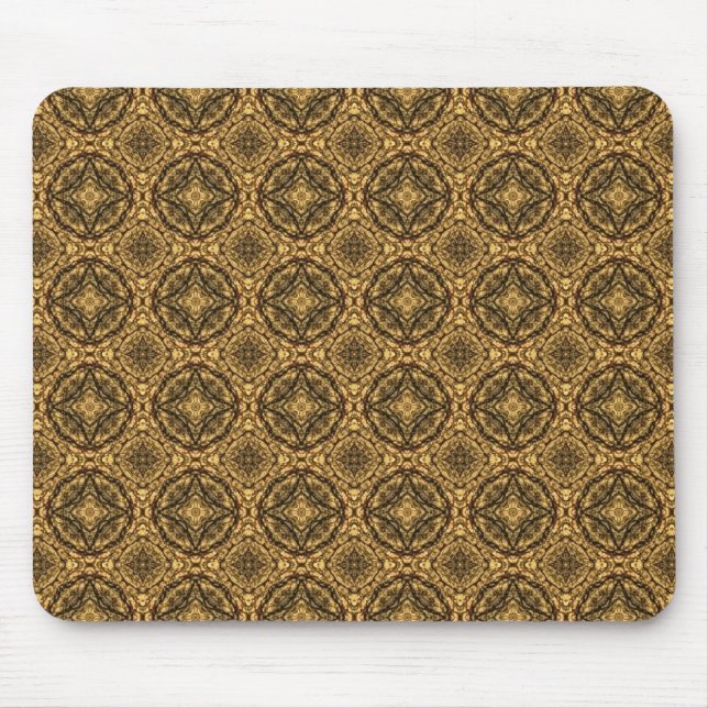 Gold and Black Repeating Pattern Mouse Pad (Front)