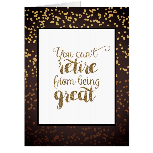 Gold and Black Retirement Big Card (Front)