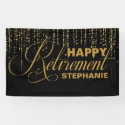 Gold and Black Retirement Party Banner