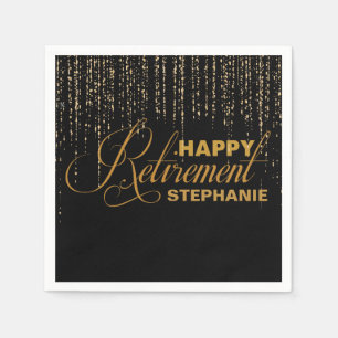 Gold and Black Retirement Party, Custom Napkins