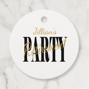 Gold and Black Retirement Party Favor Tags