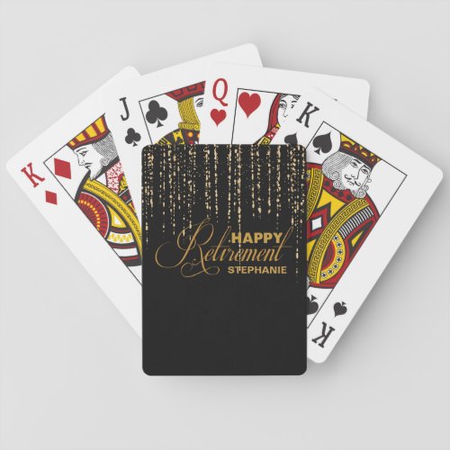 Gold and Black Retirement Party Playing Cards