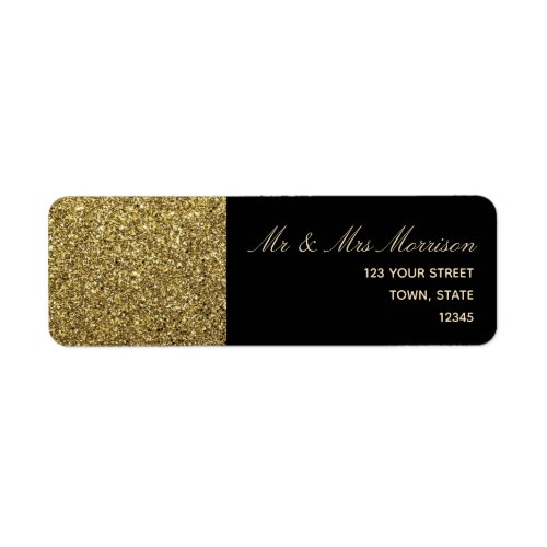 Gold and Black Return Address Label