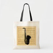 Gold And Black Saxophone Canvas Crafts & Shopping Tote Bag at Zazzle