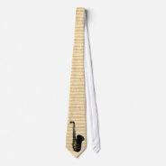 Gold And Black Saxophone On Necktie With Music at Zazzle