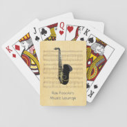 Gold And Black Saxophone Sheet Music Playing Cards at Zazzle