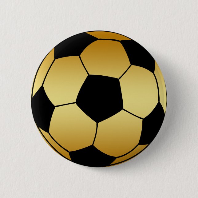 GOLD AND BLACK SOCCER BALL BUTTON (Front)