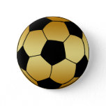 GOLD AND BLACK SOCCER BALL BUTTON