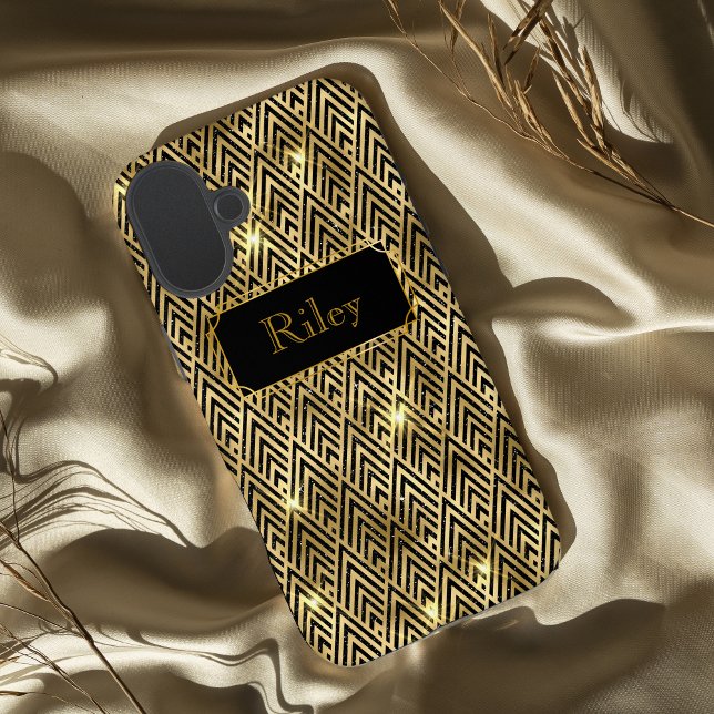 Gold and black sparkle glamorous art deco  Case-Mate iPhone case (Creator Uploaded)