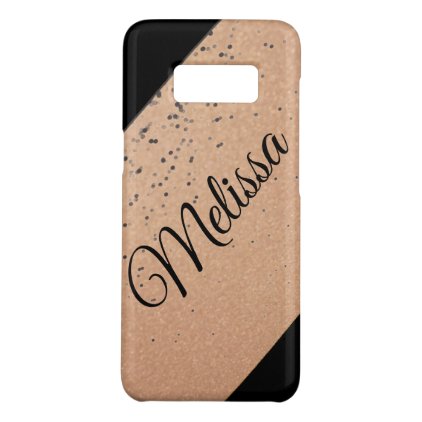 Gold and Black Sparkle Personalized Case-Mate Samsung Galaxy S8 Case