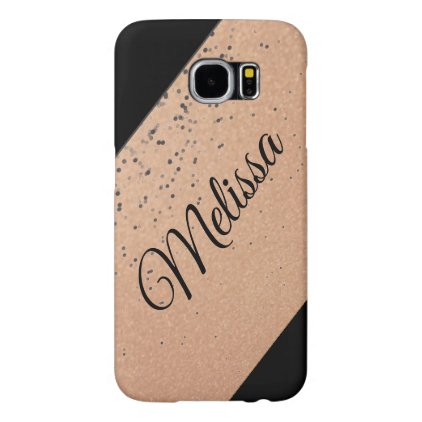 Gold and Black Sparkle Personalized Samsung Galaxy S6 Case