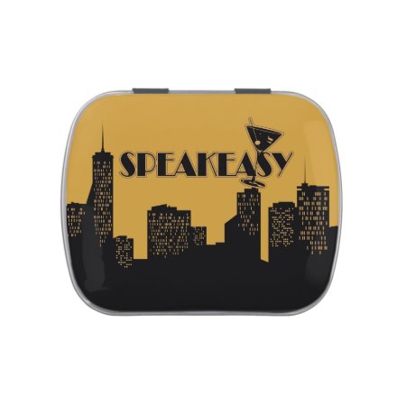 Gold And Black Speakeasy Party Favors Candy Tin