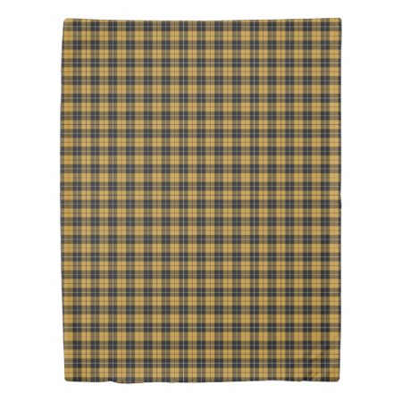 Gold And Black Sporty Plaid Duvet Cover