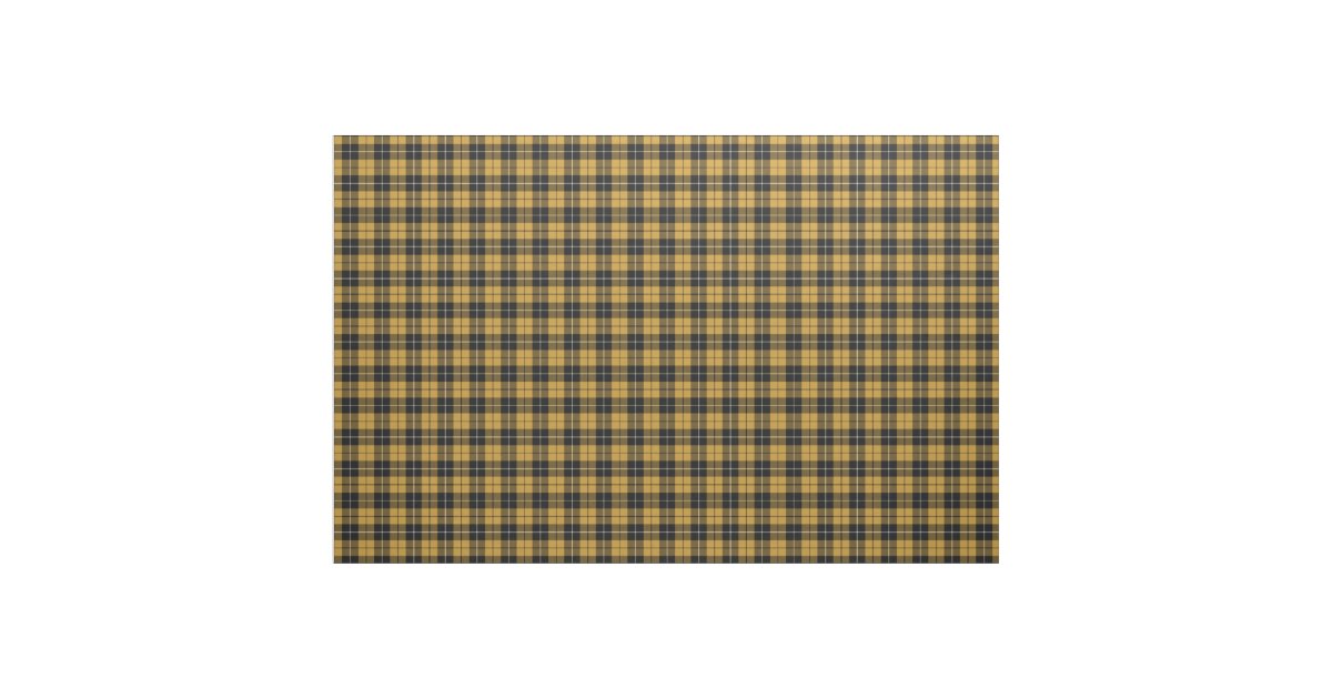 Gold and Black Sporty Plaid Fabric Zazzle