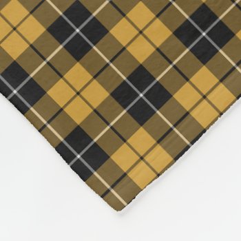 Gold And Black Sporty Plaid Fleece Blanket by plaidwerx at Zazzle