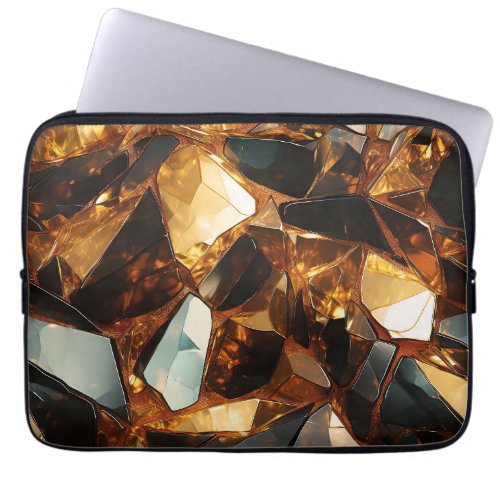 Gold and black stones laptop sleeve