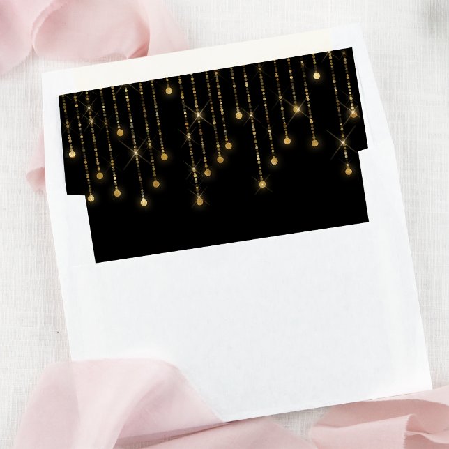 Gold and Black String Lights Envelope Liner (Creator Uploaded)