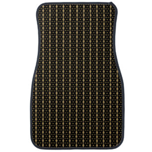 Gold and Black Striped 3 Car Floor Mat