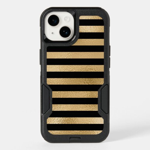 Gold and Black Striped  iPhone 12 Otterbox case