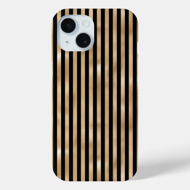 Gold and Black Striped  iPhone Case (Back)