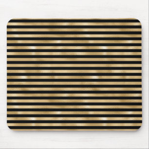 Gold and Black Striped Mouse Pad