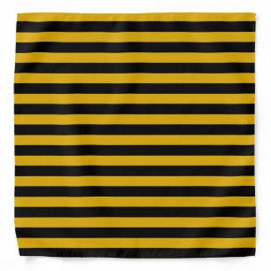 Gold and Black Stripes Bandana