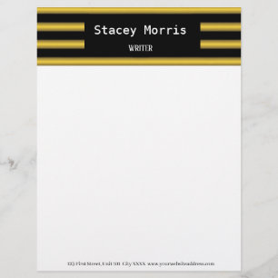 Gold and black stripes letterhead