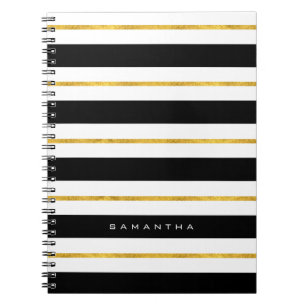 Gold and Black Stripes Notebook
