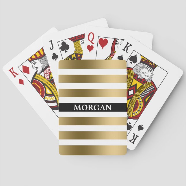 Gold And Black Stripes Poker Cards (Back)
