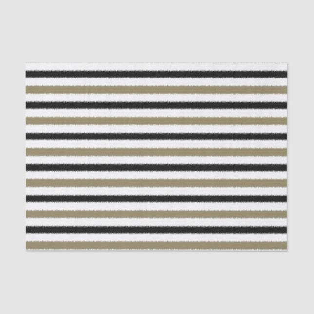 Gold and Black Stripes Tissue Paper (Front)