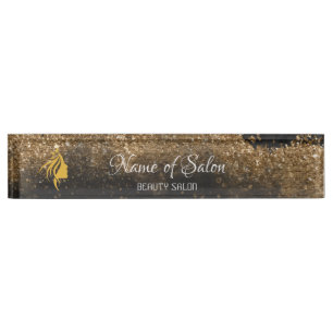 Gold and black Table Tent Sign Desk Name Plate