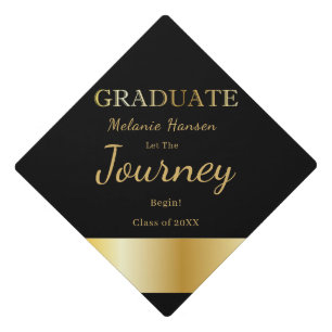 Gold and Black Text Tassel Topper