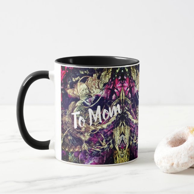 Gold and black texture ropes    mug (With Donut)