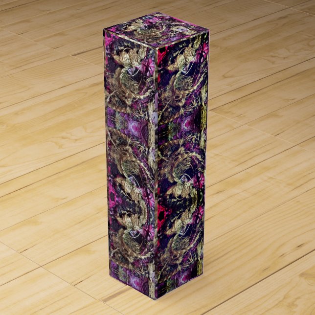 Gold and black texture ropes    wine box (Front)