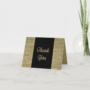 Gold and Black Thank You Card