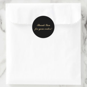 Gold and Black Thank You Classic Round Sticker