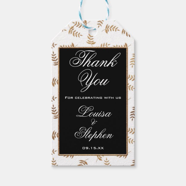 Gold and Black Thank You Tags (Front)