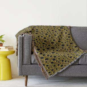 Gold and Black  Throw Blanket