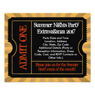 Gold and Black Ticket Flyers, Custom Printing Flyer